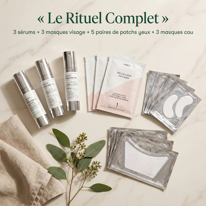 Le Rituel Complet Skin Reset : 3 sérums + masques visage, patchs yeux et masques cou offerts