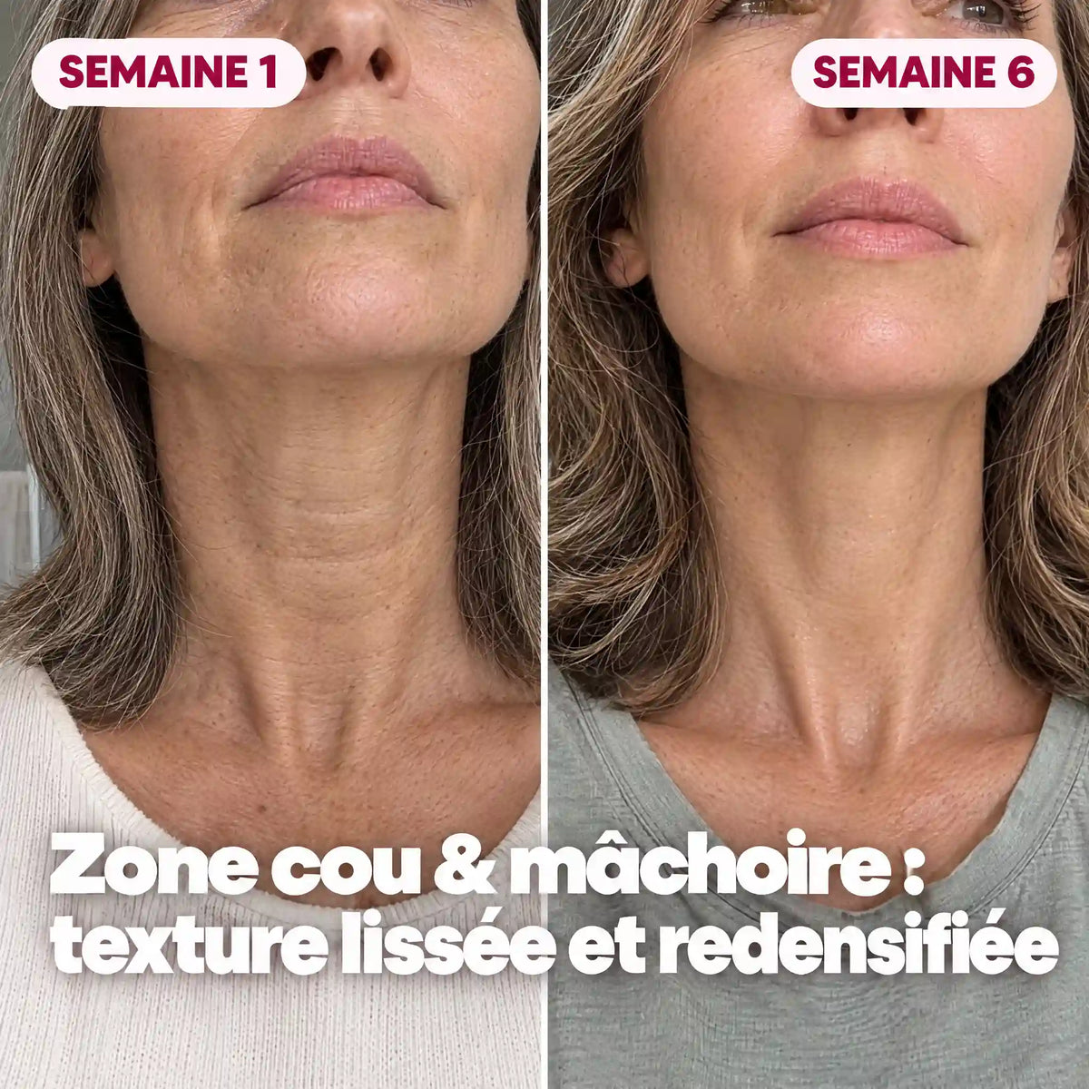 Split centré sur le cou et la mâchoire